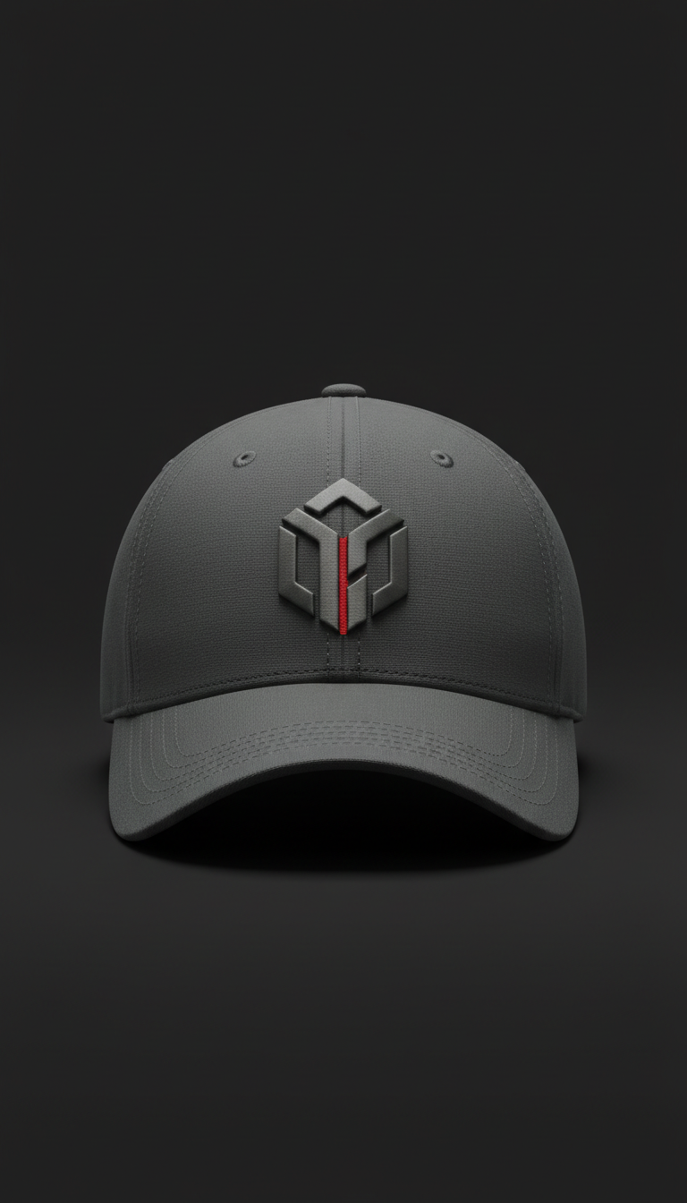 Gunmetal Embroidered Logo Cap Structured Fit
