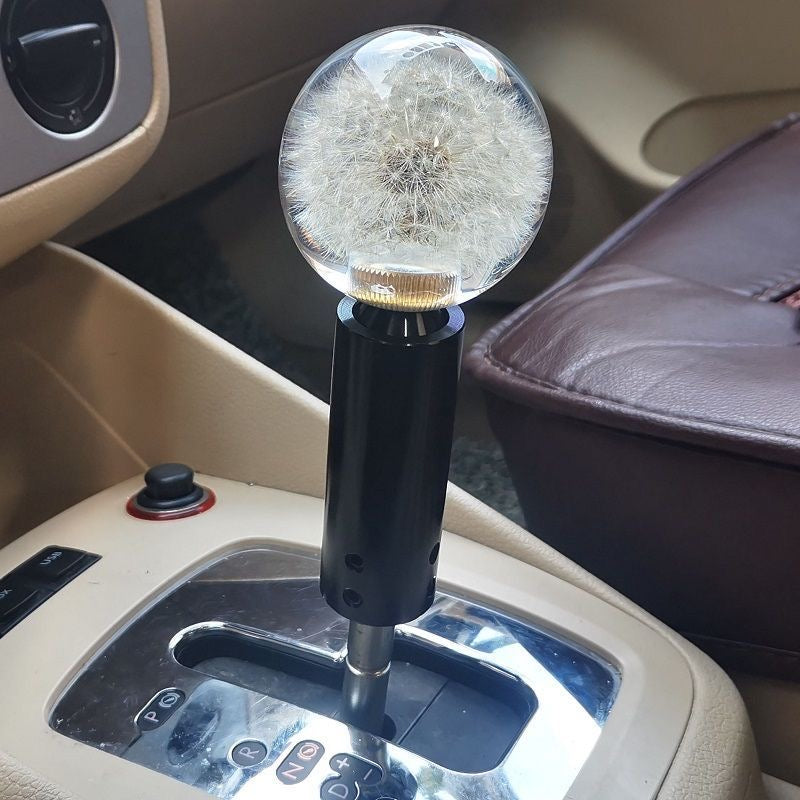 Real Dried Flower Resin Crystal Ball Gear Shift Knob