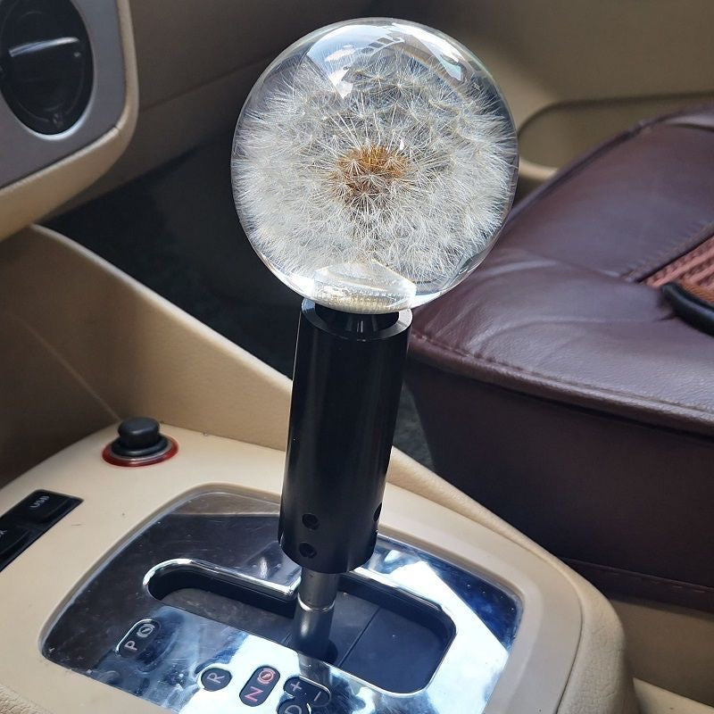 Real Dried Flower Resin Crystal Ball Gear Shift Knob