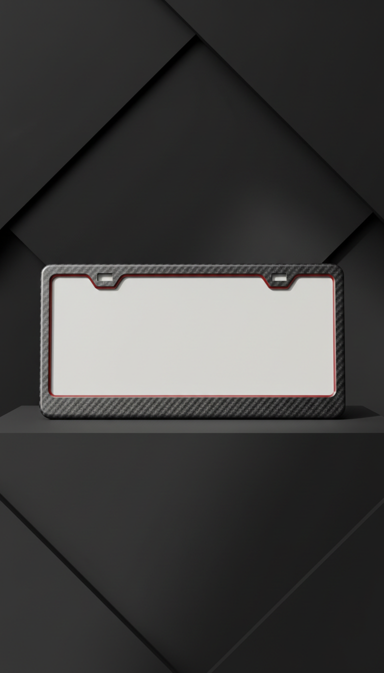 Carbon Fiber License Plate Frame Stealth Weave